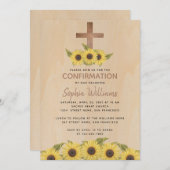 Rustieke Bevestiging Hout Cross Zonnebloemen Kaart (Voorkant / Achterkant)