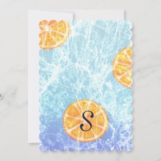 Rustieke Bevroren Citrus Zomerfruit Kaart (Achterkant)