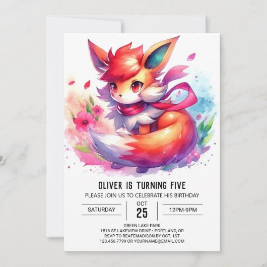 Rustieke bewerkbare Fox Birthday Kaart (Voorkant)