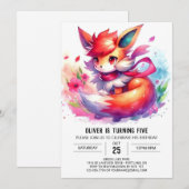 Rustieke bewerkbare Fox Birthday Kaart (Voorkant / Achterkant)