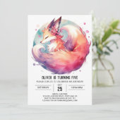 Rustieke bewerkbare Fox Birthday Kaart (Staand voorkant)