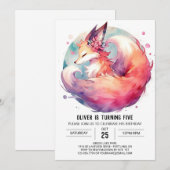 Rustieke bewerkbare Fox Birthday Kaart (Voorkant / Achterkant)