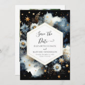 Rustieke bewerkbare hemelse bruiloft save the date (Voorkant / Achterkant)