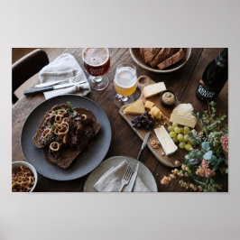Rustieke bier- en kaasavondmaal Foodpairing Poster