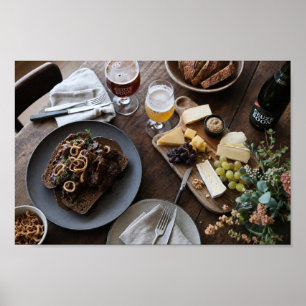 Rustieke bier- en kaasavondmaal Foodpairing Poster