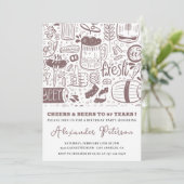 rustieke bier Mannen 97e verjaardag Uitnodiging (Staand voorkant)