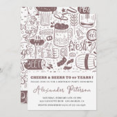 rustieke bier Mannen 97e verjaardag Uitnodiging (Voorkant / Achterkant)