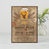 Rustieke bier- & vrijgezellenkaart kaart (Staand voorkant)