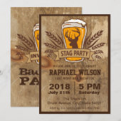 Rustieke bier- & vrijgezellenkaart voor mannen kaart (Voorkant / Achterkant)