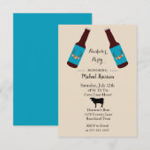 Rustieke bierflesjes vrijgezellenfeest uitnodiging (Voorkant / Achterkant)