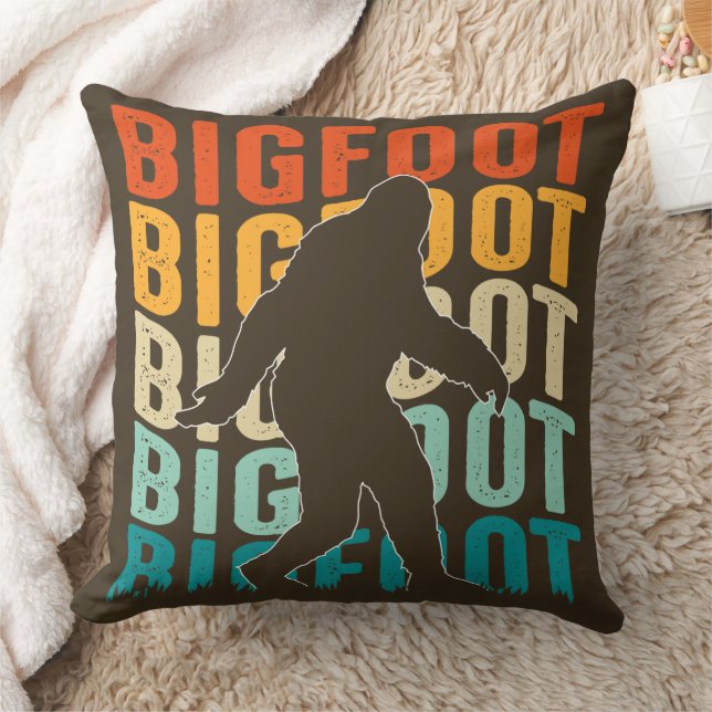 Rustieke Bigfoot Sasquatch Grafiek Bruin Kussen (Deken)
