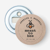 Rustieke Bij Gepland Huwelijk Button Flesopener (Voorkant)