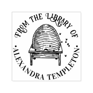 Rustieke Bijenkorf, Vliegende Bijen #2 Bibliotheek Zelfinktende Stempel