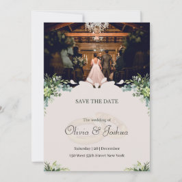 Rustieke binnen trouwkaart 'Save the Date' Kaart