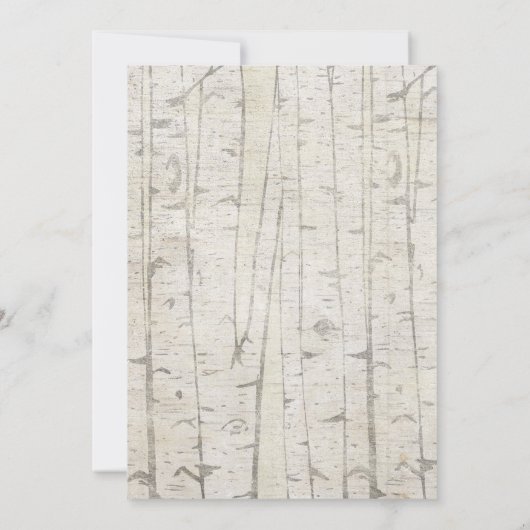 Rustieke Birch Botanicals Forest Outdoor Wedding Kaart (Achterkant)