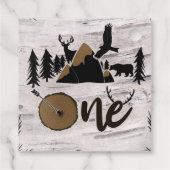 Rustieke Birch Outdoor Wilderness Een 1e verjaarda Bedankjes Labels (Achterkant)