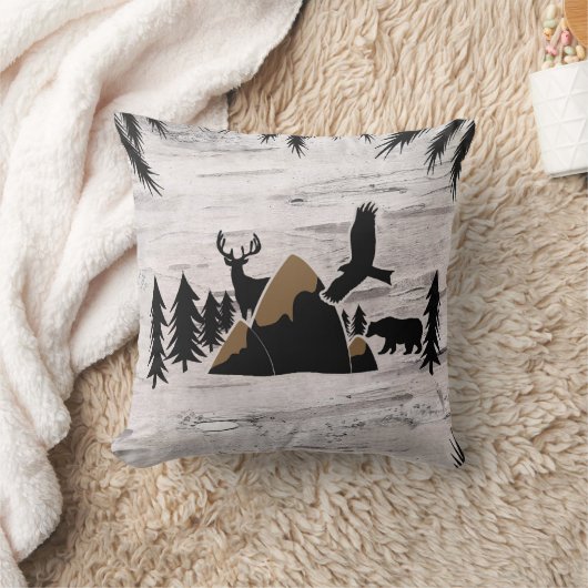 Rustieke Birch Outdoor Wilderness Een 1e verjaarda Kussen (Deken)