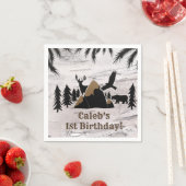 Rustieke Birch Outdoor Wilderness Een 1e verjaarda Servet (Insitu)