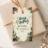 Rustieke Birch Pinecone kerstfeest Cadeaulabel