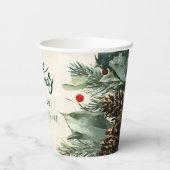 Rustieke Birch Pinecone kerstfeest Papieren Bekers (Achterkant)