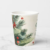 Rustieke Birch Pinecone kerstfeest Papieren Bekers (Voorkant)