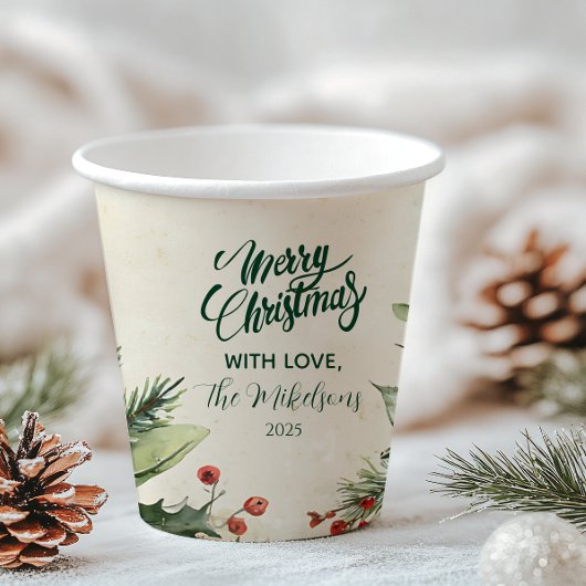 Rustieke Birch Pinecone kerstfeest Papieren Bekers