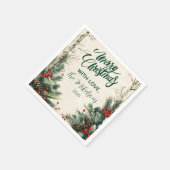 Rustieke Birch Pinecone kerstfeest Servet (Hoek)