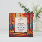 Rustieke Birch Tree Fall Wedding Kaart (Staand voorkant)