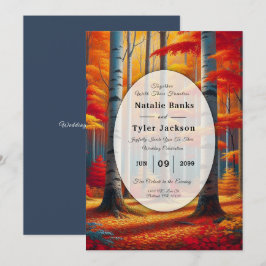 Rustieke Birch Tree Fall Wedding Kaart