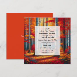 Rustieke Birch Tree Fall Wedding Kaart