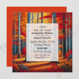 Rustieke Birch Tree Fall Wedding Kaart