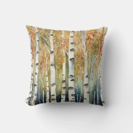 Rustieke Birchwood Trees Fall Kleuren Natuur Decor Kussen