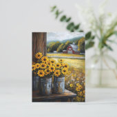 Rustieke Black-Eyed Susan in Canisters Briefkaart (Staand voorkant)