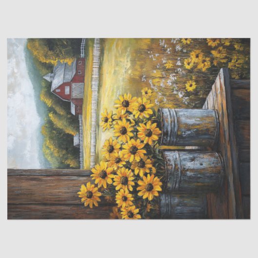 Rustieke Black-Eyed Susan in Canisters Decoupage Tissuepapier (Voorkant)