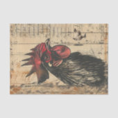 Rustieke Black Rooster Kip Decoupage Tissuepapier (Voorkant)