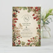 Rustieke Blackberry Vineyard bruiloft Kaart (Staand voorkant)