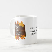 Rustieke bladeren en hout klaar voor Herfst Mok (Voorkant links)