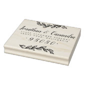 Rustieke bladeren & kalligrafie script retouradres rubberstempel (Stempel)