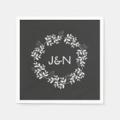 Rustieke bladeren krans Moderne gepersonaliseerde Servetten (Voorkant)