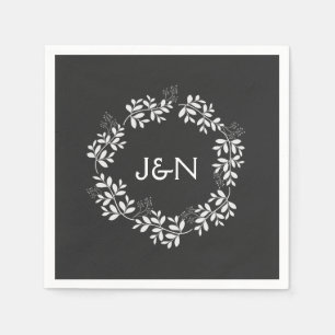 Rustieke bladeren krans Moderne gepersonaliseerde  Servetten