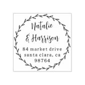 rustieke bladeren land krans bruiloft adres rubberstempel (Afrduk)