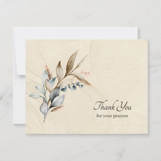 Rustieke bladeren orthodox Christelijke begrafenis Bedankkaart (Voorkant)