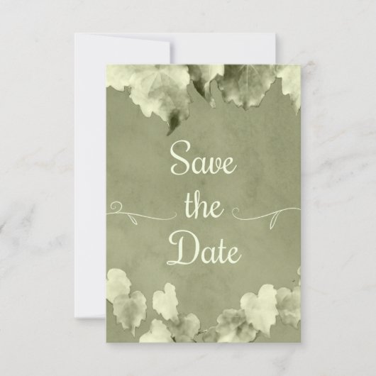 Rustieke Bladeren Save The Date (Voorkant)