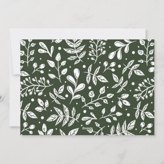 Rustieke bladeren Vrolijk Kerstmis Foto Kerst Kaar Feestdagenkaart (Achterkant)