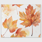 Rustieke bladeren: warme herfstpatronen cadeaupapier (Vlak)