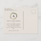 Rustieke bladkrans foto geboorteaankondiging aankondigingskaart (Achterkant)