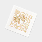 Rustieke Bladrijke Bunch van Druiven Folie Servetten (Links)