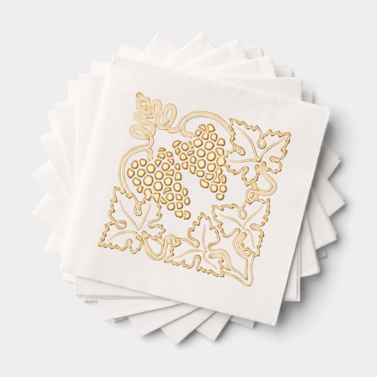 Rustieke Bladrijke Bunch van Druiven Folie Servetten (Insitu (Gestapeld))