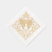 Rustieke Bladrijke Bunch van Druiven Folie Servetten (Rechts)