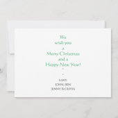 Rustieke Blauw Hout Foto Vrolijke Kerstmis Kaart (Achterkant)